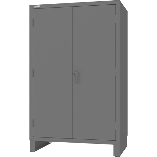 Armoire avec portes encastr&eacute;es en panneau perfor&eacute;, Acier, 4 Tablettes, 78" h x 48" la x 30" P, Gris Equipment World