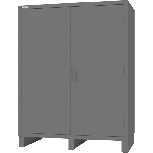 Cabinet with Recessed Doors, Steel, 4 Shelves, 78" H x 60" W x 30" D, Grey Equipment World