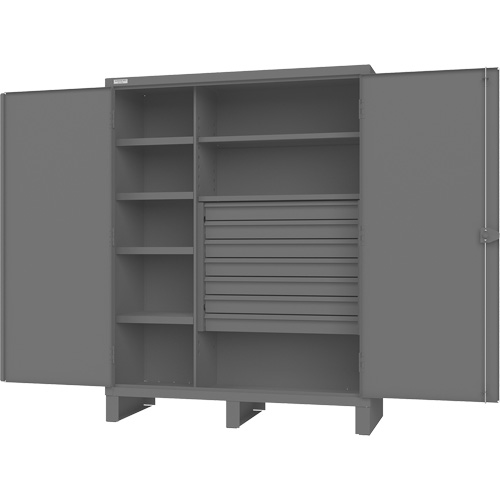 Armoire &agrave; portes encastr&eacute;es standards, Acier, 60" la x 24" p x 78" h, Gris Equipment World