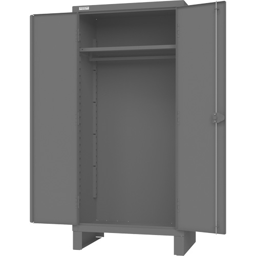 Armoire avec barre de suspension et portes encastr&eacute;es standards , Acier, 78" h x 36" la x 24" P, Gris Equipment World