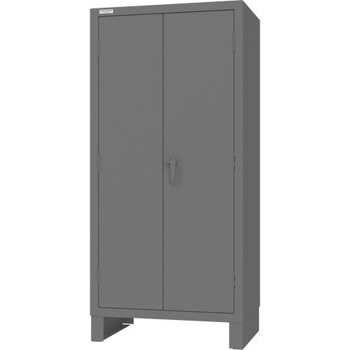 Armoire avec barre de suspension et portes encastr&eacute;es standards , Acier, 78" h x 36" la x 24" P, Gris Equipment World