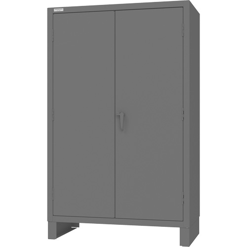 Armoire avec barre de suspension et portes encastr&eacute;es standards, Acier, 78" h x 48" la x 24" P, Gris Equipment World