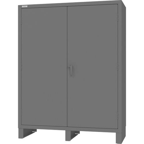 Armoire avec barre de suspension et portes encastr&eacute;es standards, Acier, 78" h x 60" la x 24" P, Gris Equipment World