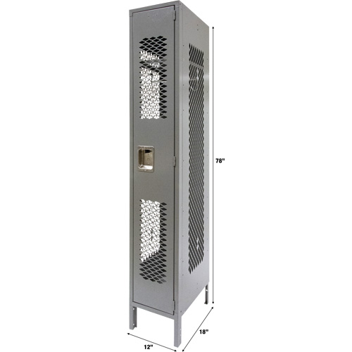 Casiers ventil&eacute;s, 12" x 18" x 78", Acier, Gris, D&eacute;mont&eacute;, Perfor&eacute; Equipment World