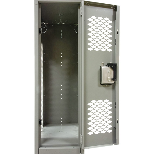 Vented Lockers, 2 -tier, 12" x 18" x 88", Steel, Grey, Knocked Down, Perforated Equipment World