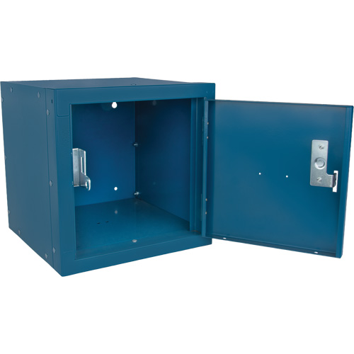 Stackable Cube Locker, 12" x 12" x 12", Steel, Blue, Knocked Down Equipment World