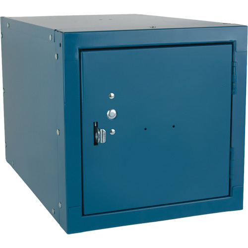 Stackable Cube Locker, 12" x 18" x 12", Steel, Blue, Knocked Down Equipment World