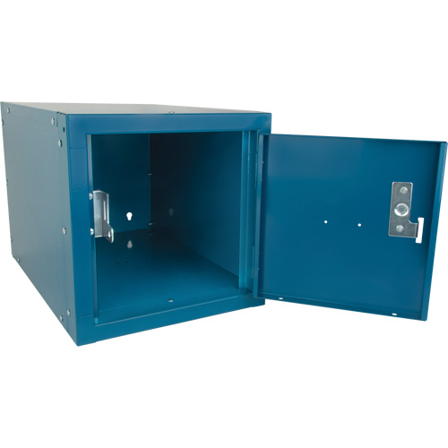 Stackable Cube Locker, 12" x 18" x 12", Steel, Blue, Knocked Down Equipment World