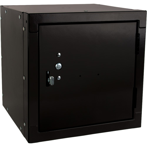 Stackable Cube Locker, 12" x 12" x 12", Steel, Black, Knocked Down Equipment World