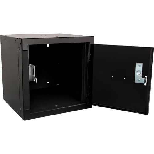 Stackable Cube Locker, 12" x 12" x 12", Steel, Black, Knocked Down Equipment World