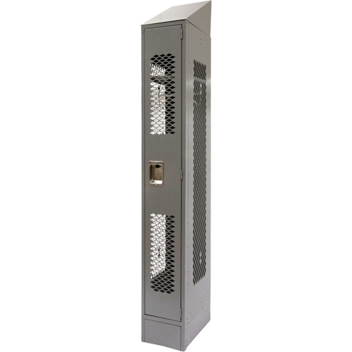 Vented Lockers, 12" x 18" x 88", Steel, Grey, Knocked Down, Perforated Equipment World