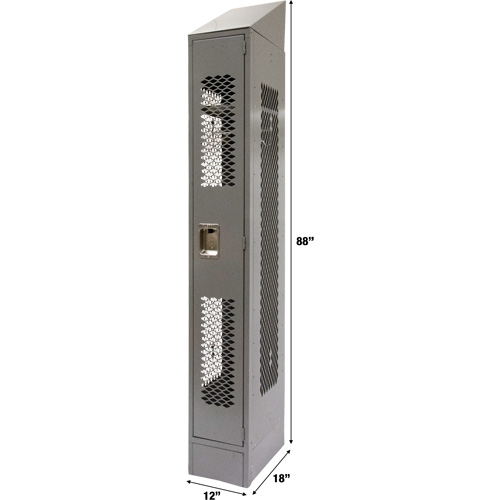 Vented Lockers, 12" x 18" x 88", Steel, Grey, Knocked Down, Perforated Equipment World