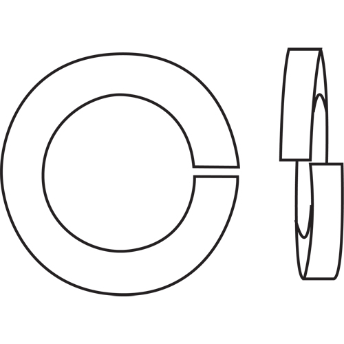 Split Lock Washer, 3/8", Yellow Zinc Equipment World