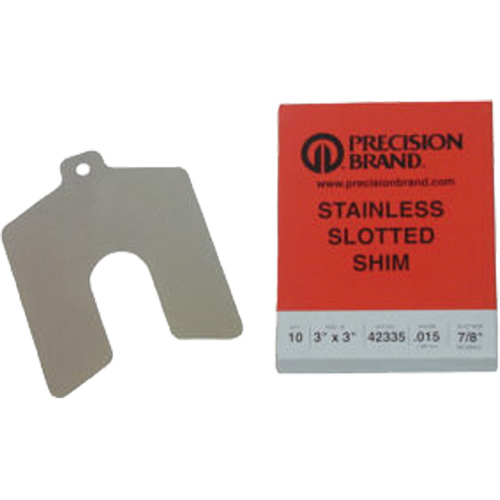 Slotted Shim Assortments, 4" L x 0.001"- 0.125" Thickness, 4" W, Stainless Steel Equipment World