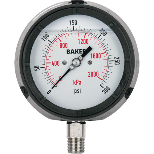 Pressure Gauge, 4-1/2" , 0 - 5000 psi, Bottom Mount, Liquid Filled Analogue Equipment World