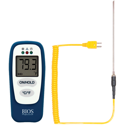 Food Thermometer with HACCP Check, Contact, Digital, -83.2 - 1999°F (-64 to 1400°C) Equipment World