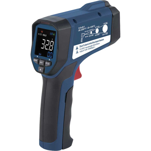 Infrared Thermometer, -26°- 2282° F ( -32° - 1250° C ), 50:1, Adjustable Emmissivity Equipment World