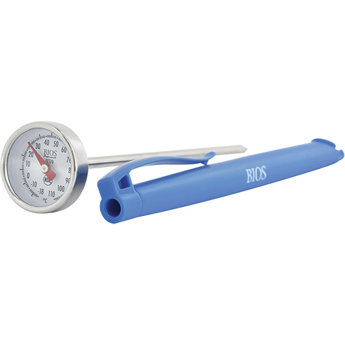 1" Dial Thermometer Celsius Only with Calibration Sleeve, Contact, Analogue, 0.4-230°F (-18-110°C) Equipment World
