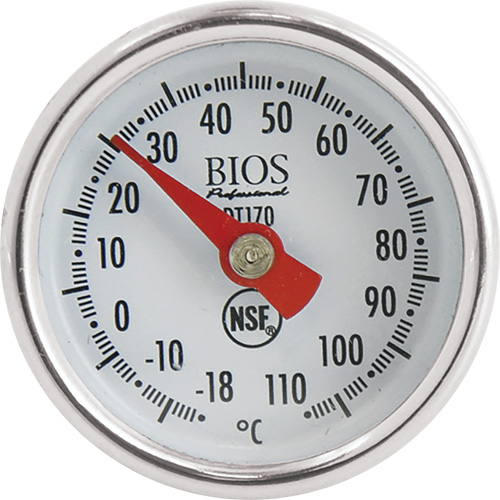 1" Dial Thermometer Celsius Only with Calibration Sleeve, Contact, Analogue, 0.4-230°F (-18-110°C) Equipment World