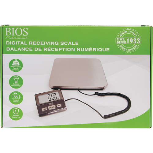 Digital Receiving Scale, 220 lbs. Cap., 1 lbs. Graduations Equipment World