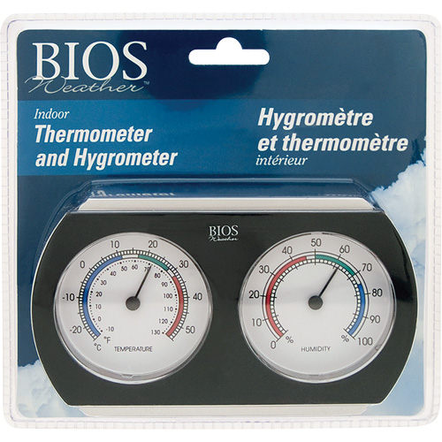 Indoor Thermometer/Hygrometer, 10°- 130° F ( -25° - 55° C ) Equipment World