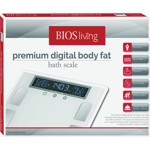 Premium Digital Body Fat Scale, 441 lbs. Cap., 100 g Graduations Equipment World