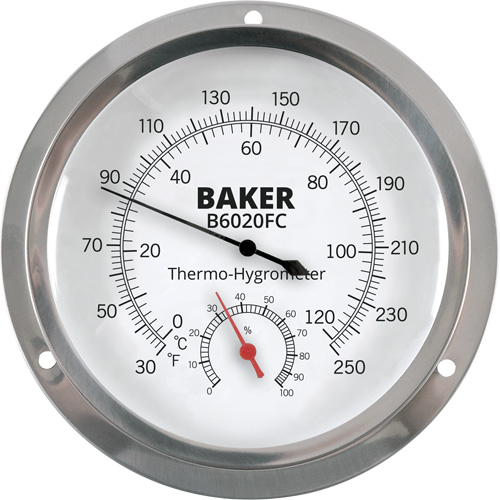 Dial Thermo-Hygrometer, 0% - 100% RH, 30 - 250°F (0 - 120°C) Equipment World