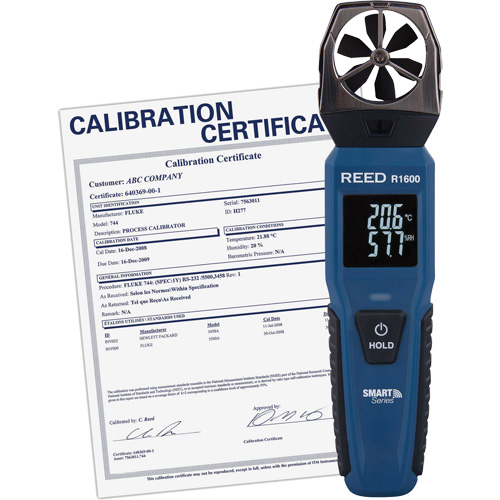 Bluetooth Smart Series Vane Anemometer with ISO Certificate, Data Logging, 0.6 - 25 m/sec/118 - 4921 ft./min/2.1 - 90 Km/hr/1.3 - 55.9 Mph Air Velocity Range Equipment World