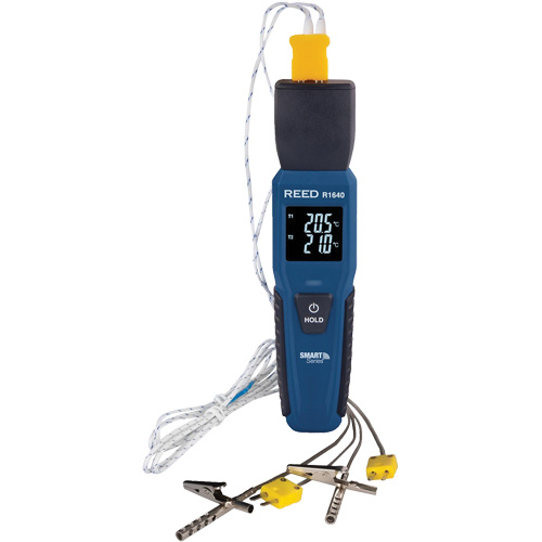 Thermom&egrave;tre &agrave; thermocouple de s&eacute;rie intelligente R1640 avec sondes pour fourneau/cong&eacute;lateur, Contact, Num&eacute;rique, 32-122°F (0-50°C) Equipment World