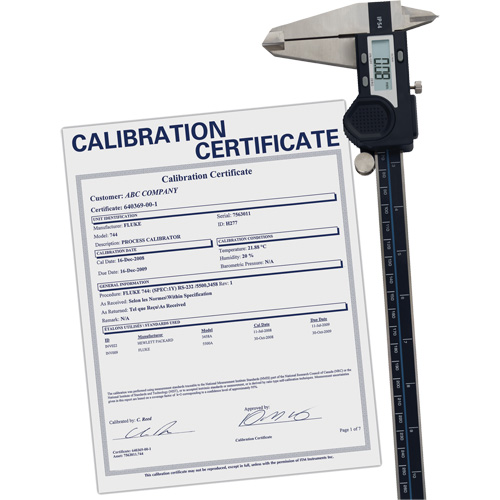 Digital Caliper with Traceable Certificate, 0.0005" (0.01 mm) Resolution, 0" - 12" (0 mm - 300 mm) Range Equipment World