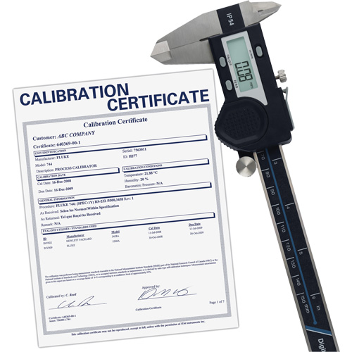 6" (150 mm) Digital Caliper with Traceable Calibration Certificate, 0.0005" (0.01 mm) Resolution, 0" - 6" (0 mm - 150 mm) Range Equipment World