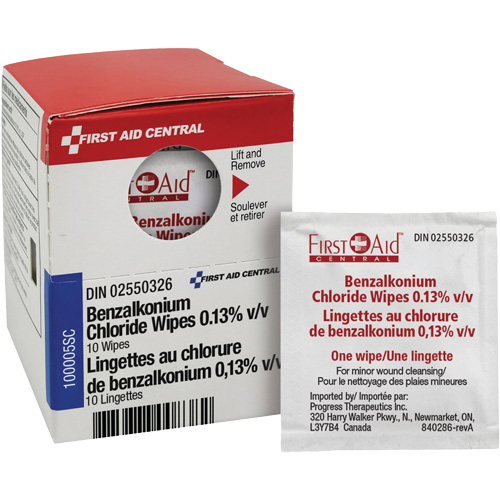 SmartCompliance Refill Benzalkonium Chloride Wipes 0.13% v/v, Towelette, Antiseptic Equipment World