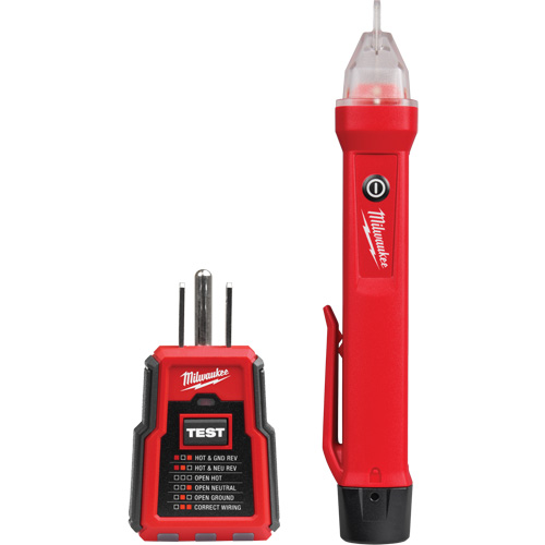 Voltage Detector & GFCI Receptacle Tester Kit, 50 V - 1000 V, Display & Sound Alert Equipment World