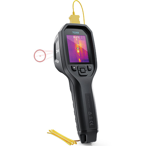 Cam&eacute;ra d'imagerie thermique IR 24:1 avec laser Bullseye et thermocouple de type K, 160 x 120 pixels, -10° - 45°C (14° - 113°F), 70 mK Equipment World