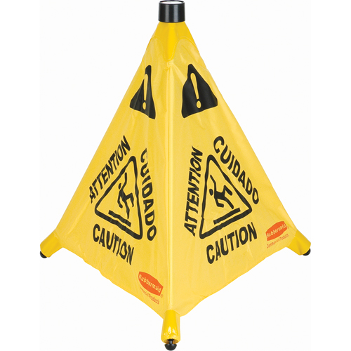 Pop-Up Safety Cone, Trilingual With Pictogram Equipment World