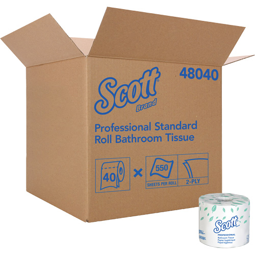 Scott&reg; Bathroom Tissue, 2 Ply, 550 Sheets/Roll, White Equipment World