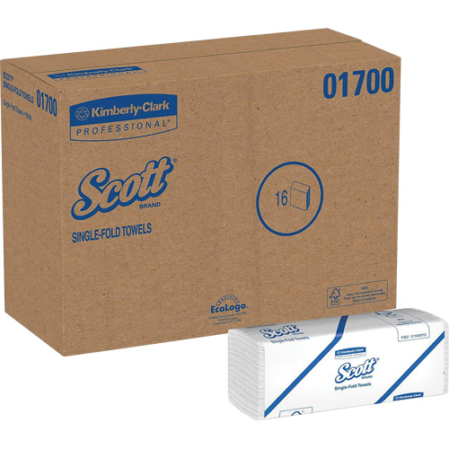 Scott&reg; Single Fold Towels, 1 Ply, 10-1/2" L x 9-3/10" W, 250 /Pack Equipment World