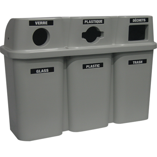 Recycling Containers Bullseye, Curbside, Plastic, 3 x 22 US Gal. Equipment World