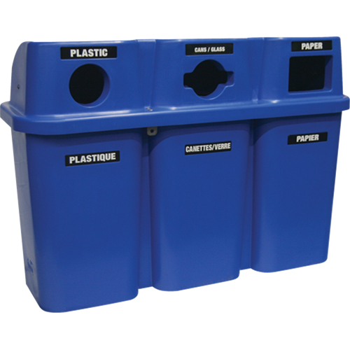 Recycling Containers Bullseye, Curbside, Plastic, 3 x 22 US Gal. Equipment World