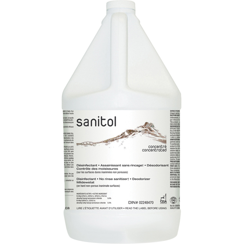 Sanitol Super Concentrated Sanitizer & Deodorizer, 4 L, Jug Equipment World