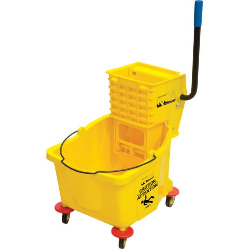 Mop Bucket and Wringer, Side Press, 9.5 US Gal.(38 Quart), Yellow Equipment World