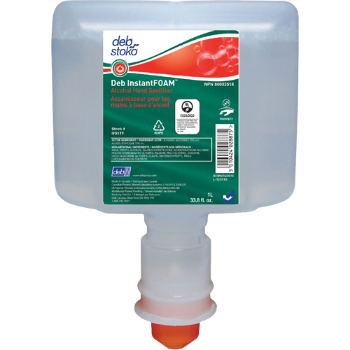 InstantFoam&reg; Sanitizer, 1000 ml, Cartridge Refill, 72% Alcohol Equipment World