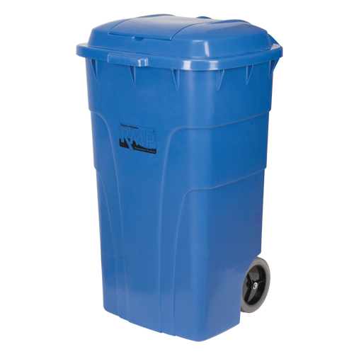 Roll Out Recycling Bin, Curbside, Polyethylene, 65 US gal. Equipment World