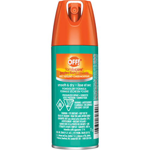 Insectifuge Off! Family Care, DEET &agrave; 15 %, A&eacute;rosol, 2,5 oz. Equipment World