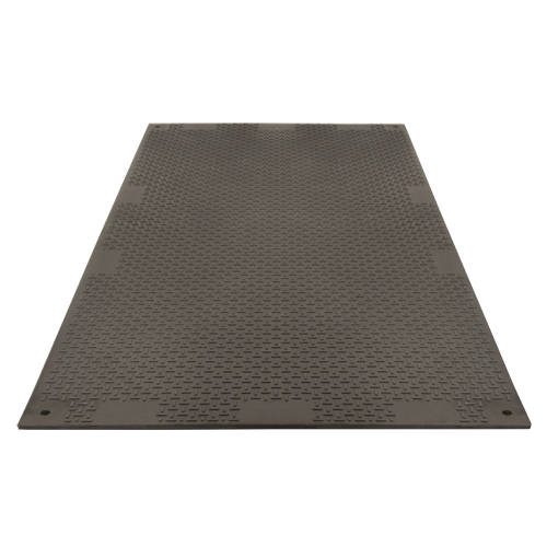 Medium-Duty Ground Protection, 4' x 8', High Density Polyethylene, Smooth/Textured, Black Equipment World