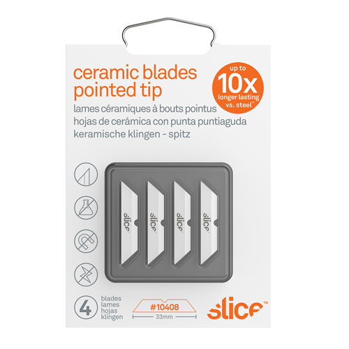 Slice Pointed-Tip Ceramic Box Cutter Blades, Single Style Equipment World