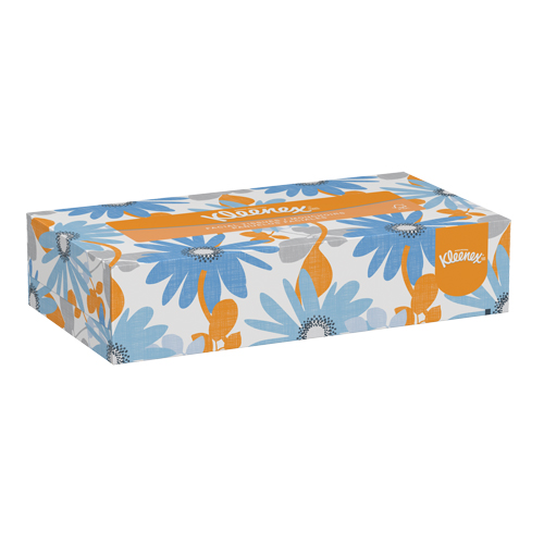 Kleenex&reg; Facial Tissue, 2 Ply, 8" L x 8-1/2" W, 125 Sheets/Box Equipment World