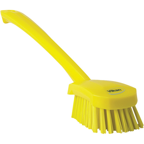 Brosse &agrave; manche long, Soies Ferme, Longueur de 16-3/10", Jaune Equipment World