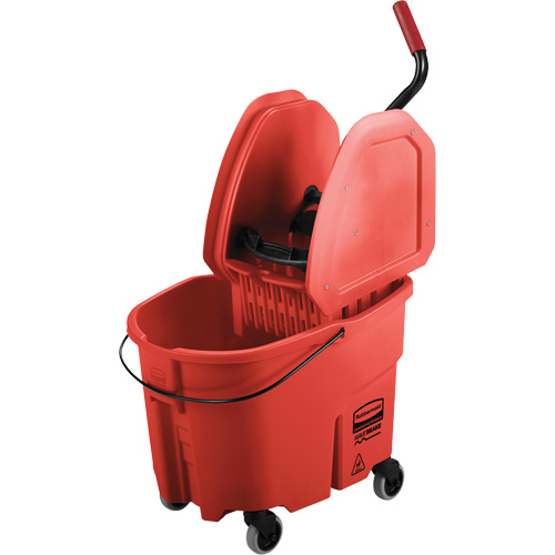 WaveBrake&reg; Mop Bucket & Wringer Combo Pack, Down Press, 8.75 US Gal.(35 Quart), Red Equipment World