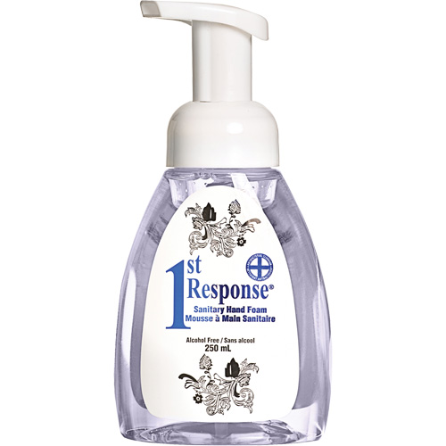 1st Response&reg; Sanitary Hand Foam, Liquid, 250 ml, Pump Bottle, Unscented Equipment World